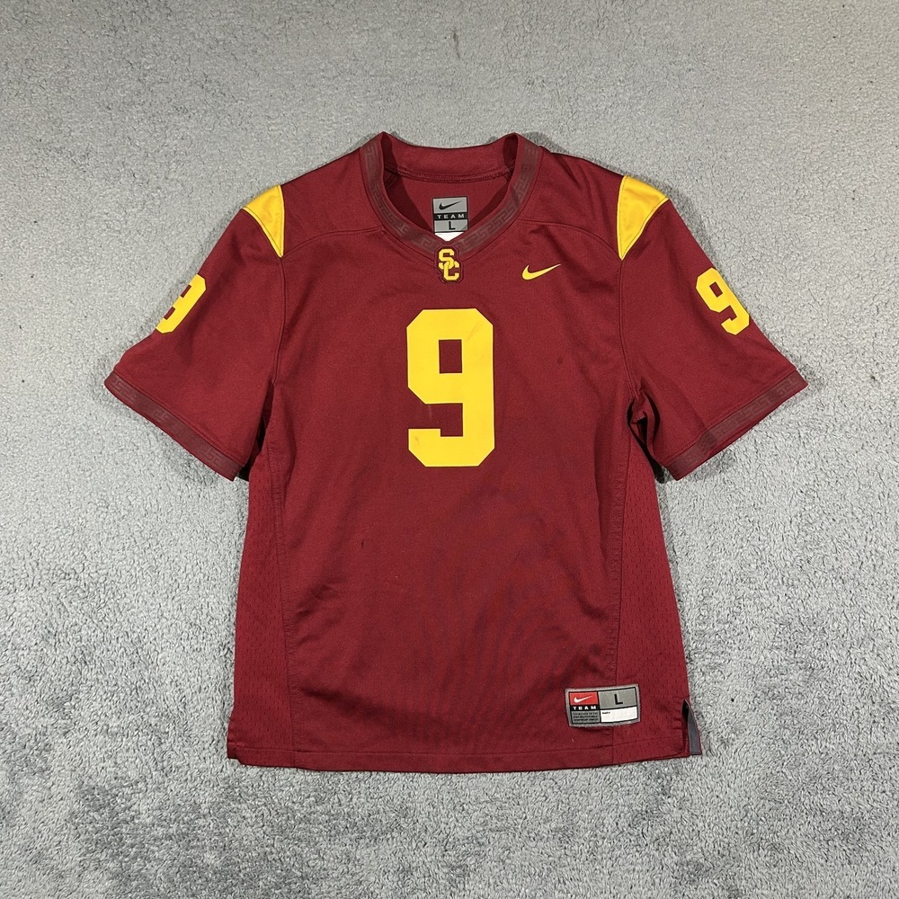 Nike USC Trojans Football Stitched Jersey #9 Youth Large Red/Yellow #1879